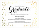 Gold Foil Confetti Graduation Invitations Image 4 of 5